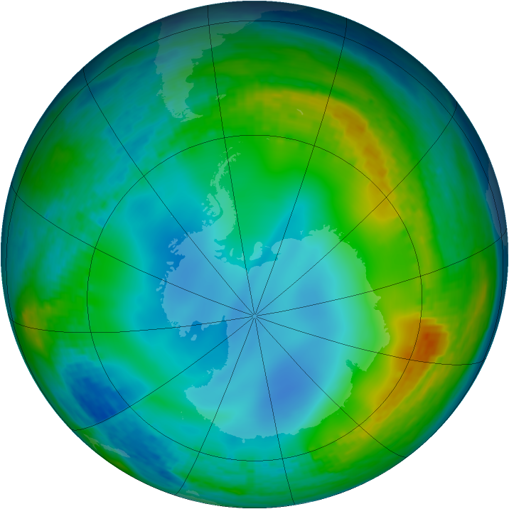 Antarctic ozone map for 20 June 2002